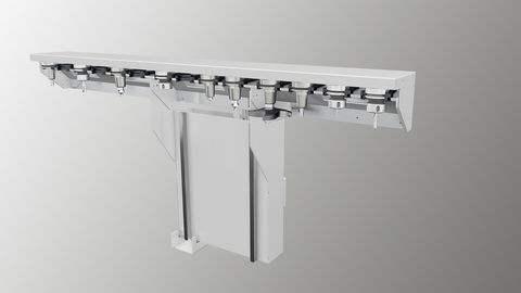 Avec 14 emplacements, le changeur d'outil linéaire est déjà bien équipé de série. Avec 14 emplacements, le changeur d'outil linéaire est déjà bien équipé de série.