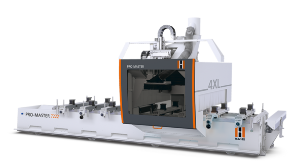 Le centre d'usinage CNC 3 ou 4 axes de HOLZHER maîtrise les usinages les plus complexes de bois massif et de matériaux spéciaux. Centre d'usinage CNC 3 ou 4 axes pour l’usinage du bois : construction massive, flexibilité maximale